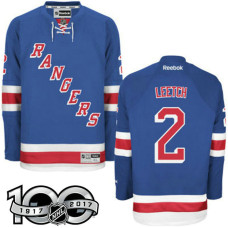 #2 Brian Leetch Blue 100 Greatest Player Jersey