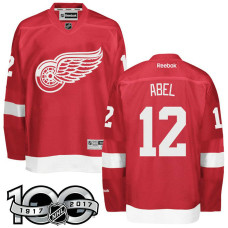 #12 Sid Abel Red 100 Greatest Player Jersey