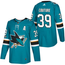 #39 Logan Couture Teal 2018 New Season Home Authentic Jersey With Anniversary Patch