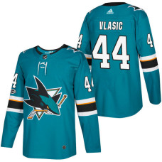 #44 Marc-Edouard Vlasic Teal 2018 New Season Home Authentic Jersey With Anniversary Patch