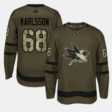 #68 Camo Salute To Service Melker Karlsson Jersey