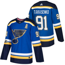 #91 Vladimir Tarasenko Blue 2018 New Season Home Authentic Jersey With Anniversary Patch