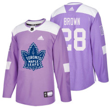 #28 Connor Brown Purple Hockey Fights Cancer Authentic Jersey