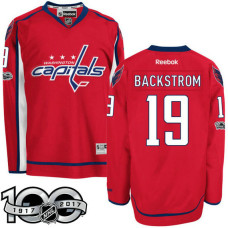 #19 Nicklas Backstrom Red 2017 Anniversary Patch Player Jersey