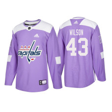 #43 Tom Wilson Purple 2018 Authentic Hockey Fights Cancer Jersey