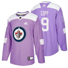 #9 Andrew Copp Purple Hockey Fights Cancer Authentic Jersey