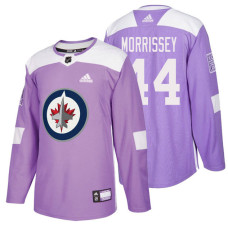 #44 Josh Morrissey Purple Hockey Fights Cancer Authentic Jersey