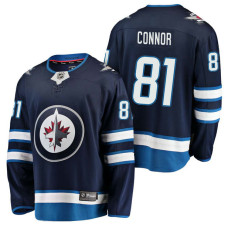 #81 Breakaway Player Kyle Connor Jersey Navy