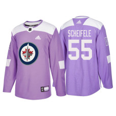 #55 Mark Scheifele Purple 2018 Authentic Hockey Fights Cancer Jersey
